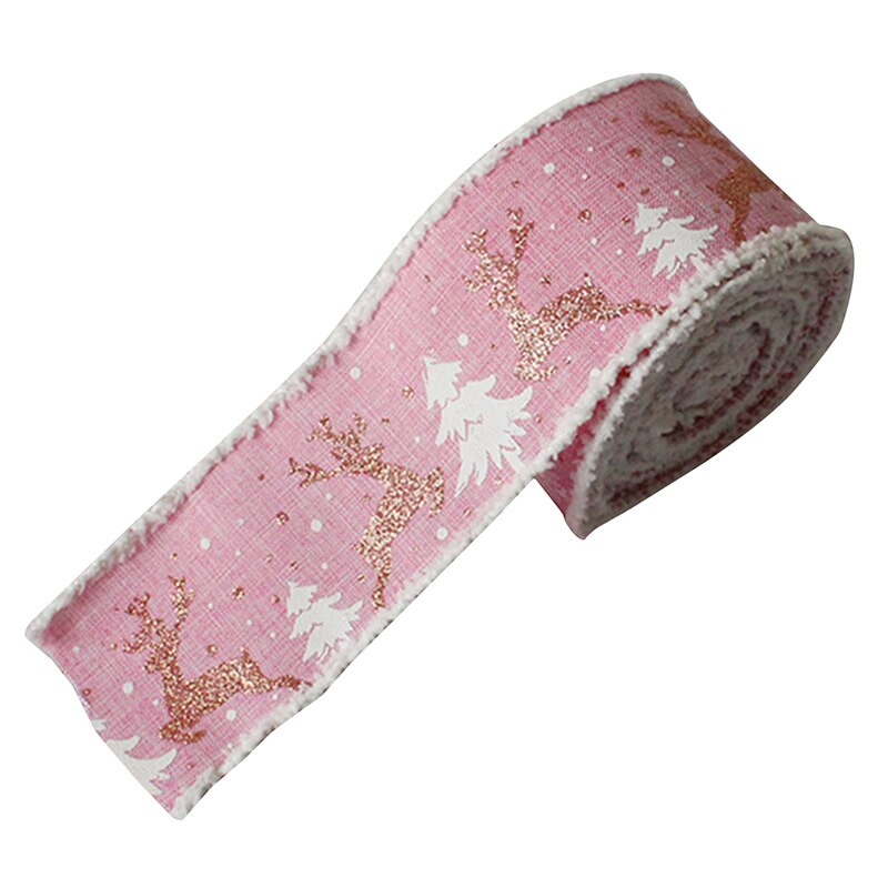 1 tk Klassikaline jõuluriidest meisterdamise kangast keerlev lint traadiga servaga kinkepael, jõulupuu lindiga pärja vibud