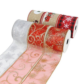 Χριστουγεννιάτικες σατέν κορδέλες 9M 63mm Χειροτεχνία Ταινία DIY Δώρο γάμου Φιόγκοι Φυσική Οργάντζα Κορδέλα Ράψιμο Ρούχα Διακόσμηση