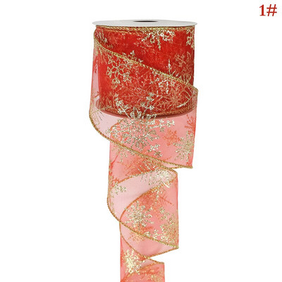 9M 63 mm Božićne satenske vrpce Rukotvorine DIY Traka Mašne za poklone za vjenčanje Prirodne vrpce od organze Šivanje Dekoracija odjeće