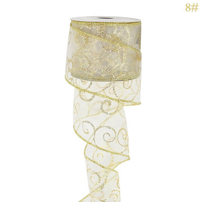 9M 63 mm Božićne satenske vrpce Rukotvorine DIY Traka Mašne za poklone za vjenčanje Prirodne vrpce od organze Šivanje Dekoracija odjeće