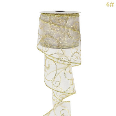 9M 63 mm Božićne satenske vrpce Rukotvorine DIY Traka Mašne za poklone za vjenčanje Prirodne vrpce od organze Šivanje Dekoracija odjeće