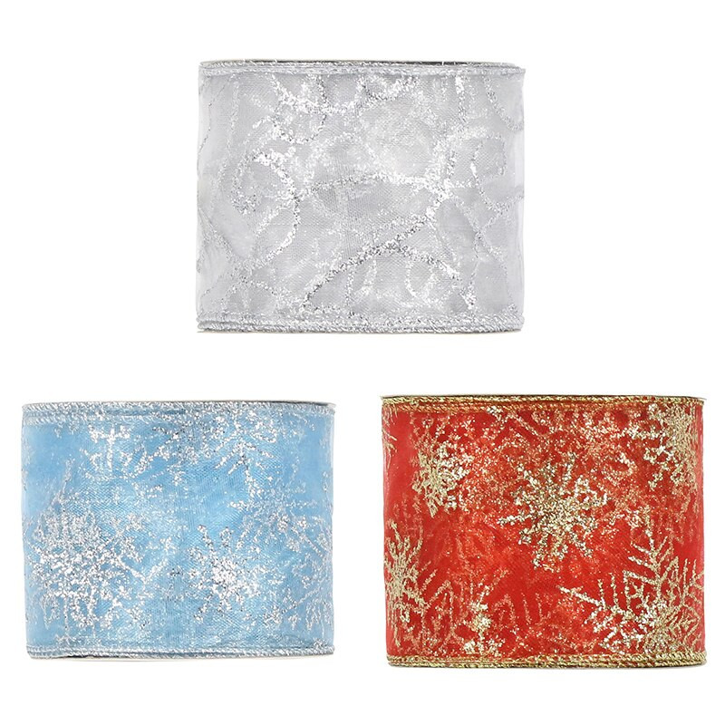 9M 63 mm Božićne satenske vrpce Rukotvorine DIY Traka Mašne za poklone za vjenčanje Prirodne vrpce od organze Šivanje Dekoracija odjeće