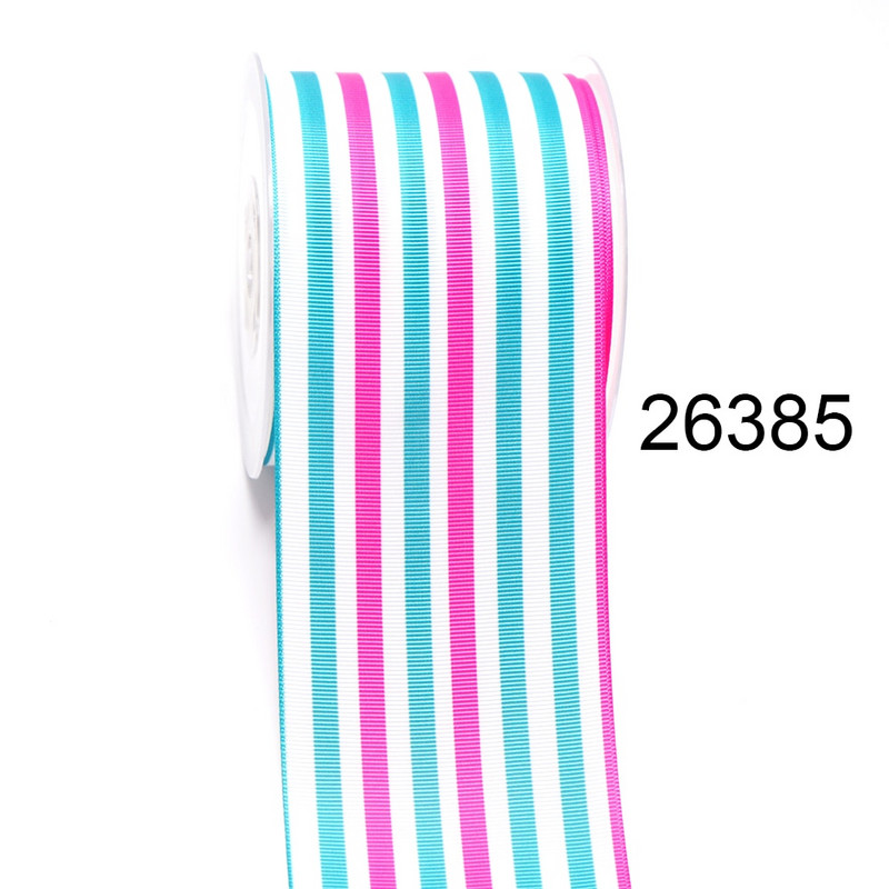DIY Cartoon Stripes And Grids Printed Grosgrain Ribbon For Craft Supplies Αξεσουάρ ραπτικής 5 Yards. 19621