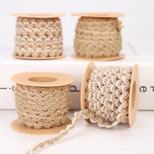 Λινάτσα από γιούτα 5m Κορδέλα Hessian Ρουστίκ κορδέλα Hessian Αξεσουάρ ραπτικής για διακόσμηση γάμου Προμήθειες συσκευασίας χριστουγεννιάτικων δώρων