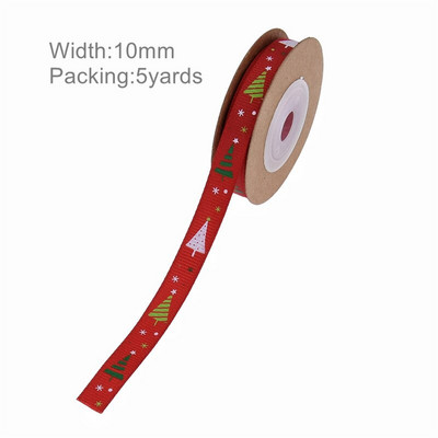 5 Yards DIY Δώρο Συσκευασία Φιόγκος Χριστουγεννιάτικη Κορδέλα Εκτύπωση Χειροτεχνίας Δαντέλα Χριστουγεννιάτικη Διακόσμηση Κρεμαστό κορδέλα