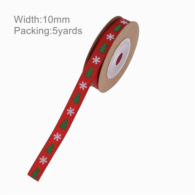 5 Yards DIY Δώρο Συσκευασία Φιόγκος Χριστουγεννιάτικη Κορδέλα Εκτύπωση Χειροτεχνίας Δαντέλα Χριστουγεννιάτικη Διακόσμηση Κρεμαστό κορδέλα