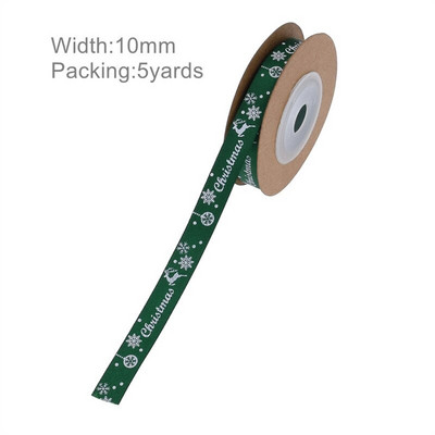 5 Yards DIY Δώρο Συσκευασία Φιόγκος Χριστουγεννιάτικη Κορδέλα Εκτύπωση Χειροτεχνίας Δαντέλα Χριστουγεννιάτικη Διακόσμηση Κρεμαστό κορδέλα