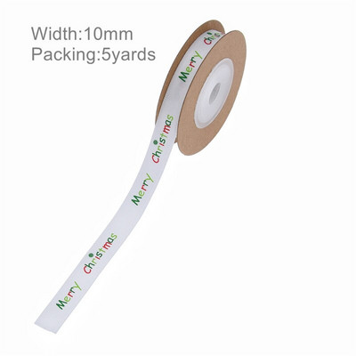 5 Yards DIY Δώρο Συσκευασία Φιόγκος Χριστουγεννιάτικη Κορδέλα Εκτύπωση Χειροτεχνίας Δαντέλα Χριστουγεννιάτικη Διακόσμηση Κρεμαστό κορδέλα