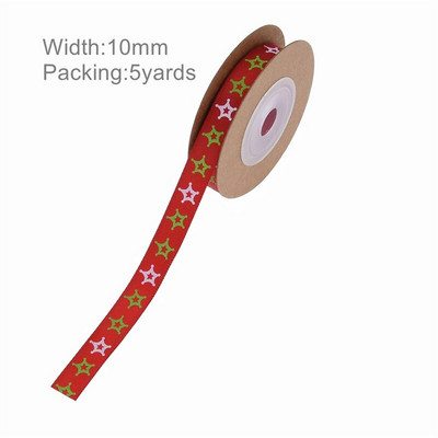 5 Yards DIY Δώρο Συσκευασία Φιόγκος Χριστουγεννιάτικη Κορδέλα Εκτύπωση Χειροτεχνίας Δαντέλα Χριστουγεννιάτικη Διακόσμηση Κρεμαστό κορδέλα