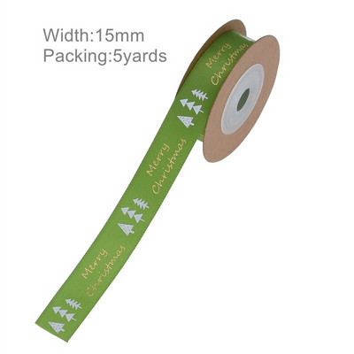 5 Yards DIY Δώρο Συσκευασία Φιόγκος Χριστουγεννιάτικη Κορδέλα Εκτύπωση Χειροτεχνίας Δαντέλα Χριστουγεννιάτικη Διακόσμηση Κρεμαστό κορδέλα