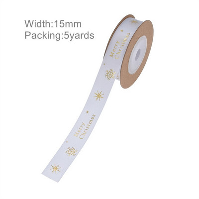 5 Yards DIY Δώρο Συσκευασία Φιόγκος Χριστουγεννιάτικη Κορδέλα Εκτύπωση Χειροτεχνίας Δαντέλα Χριστουγεννιάτικη Διακόσμηση Κρεμαστό κορδέλα
