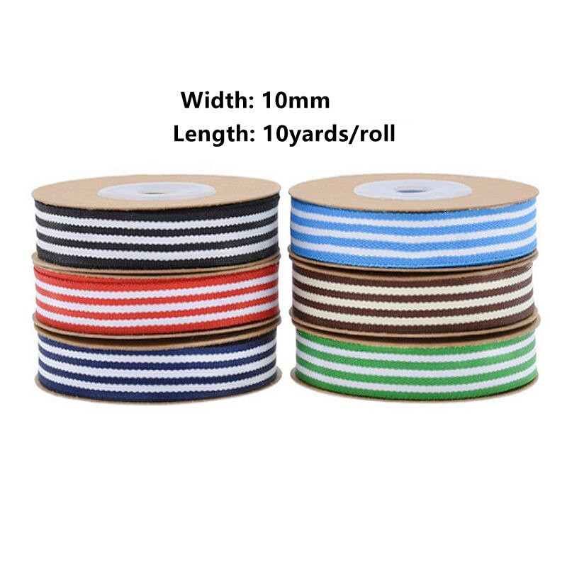 10 jardi Vrpca od 10 mm Kutija za darove Pakiranje Vjenčanje Zabava Božić Ručno izrađena mašna Dodatak za kosu Dekoracija buketa za tortu