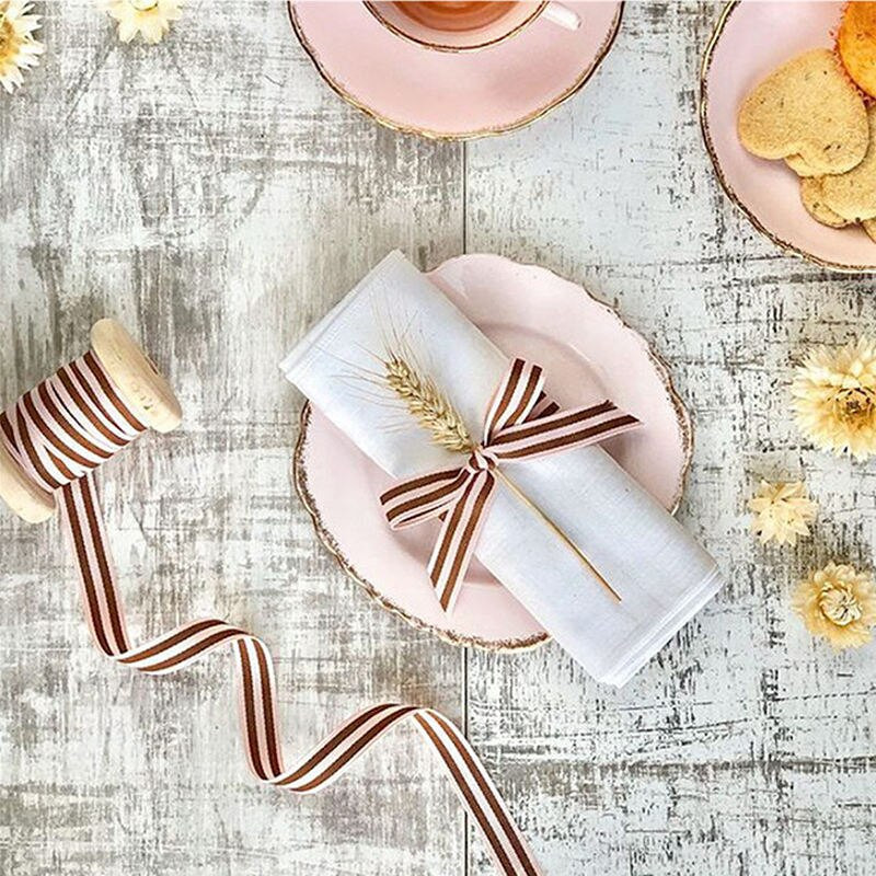 10 jardi Vrpca od 10 mm Kutija za darove Pakiranje Vjenčanje Zabava Božić Ručno izrađena mašna Dodatak za kosu Dekoracija buketa za tortu
