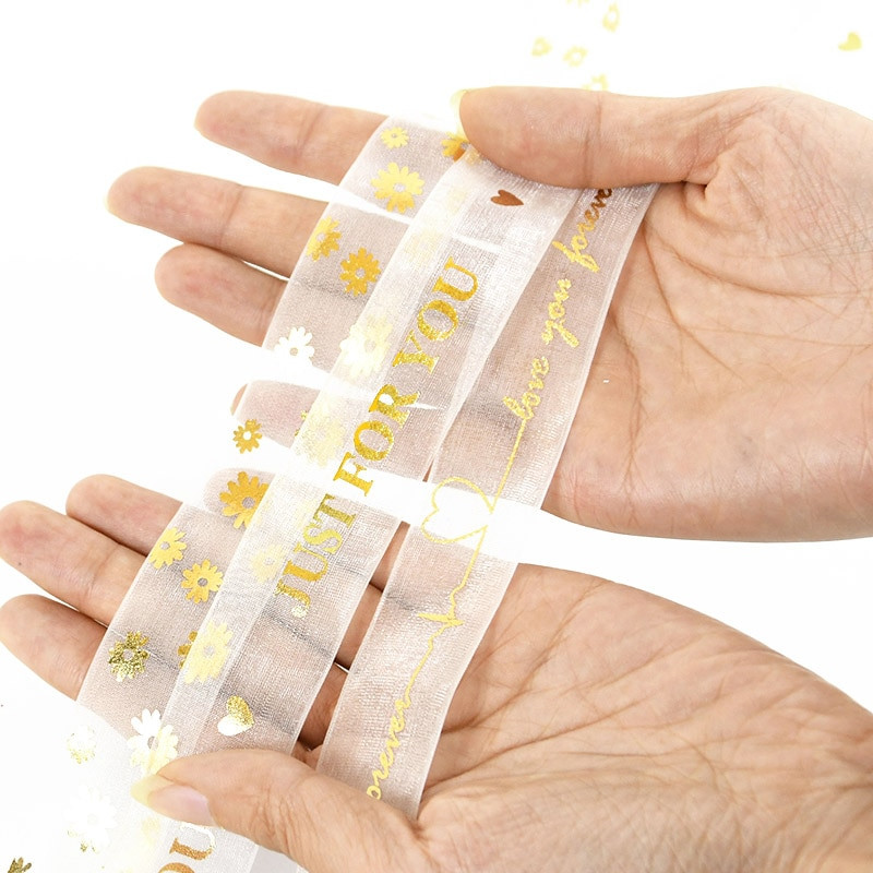 10m 20mm Just teie jaoks pael karikakra/ südamepulma organza lint sünnipäevaks Sõbrapäevaks Lilled Kingitused Pakkimine Kaunistus Käsitöö