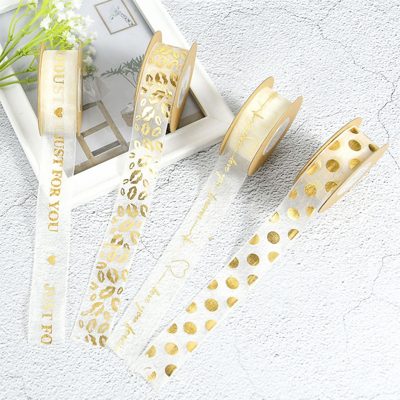 10m 20mm Just teie jaoks pael karikakra/ südamepulma organza lint sünnipäevaks Sõbrapäevaks Lilled Kingitused Pakkimine Kaunistus Käsitöö