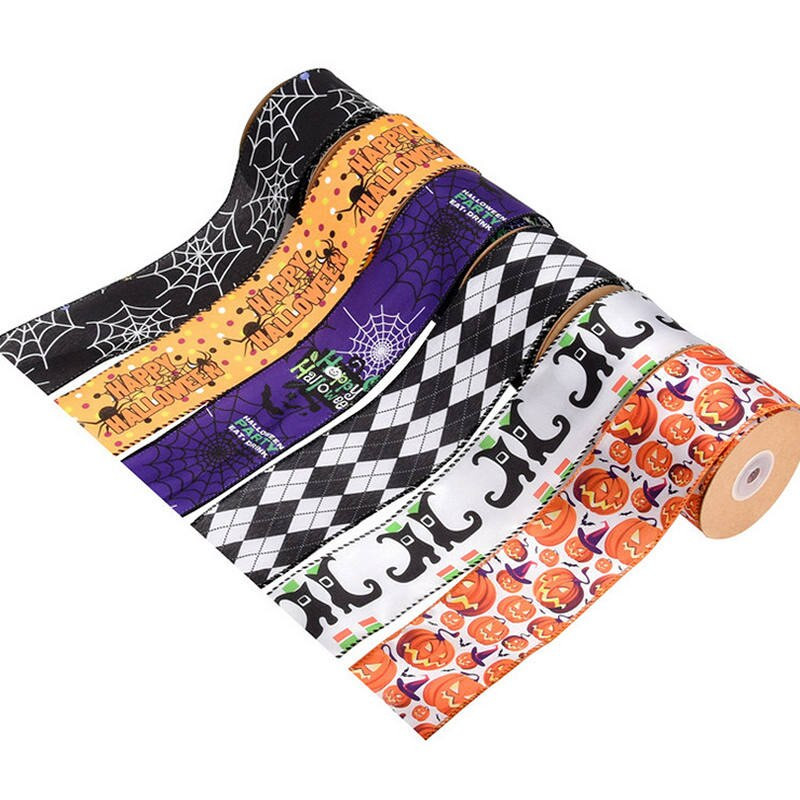 5Yards/Rola 63mm Panglică Grosgrain Imprimată chingă din poliester pentru nuntă Decor de Crăciun Cutie cadou DIY Artizanat țesătură de cusut