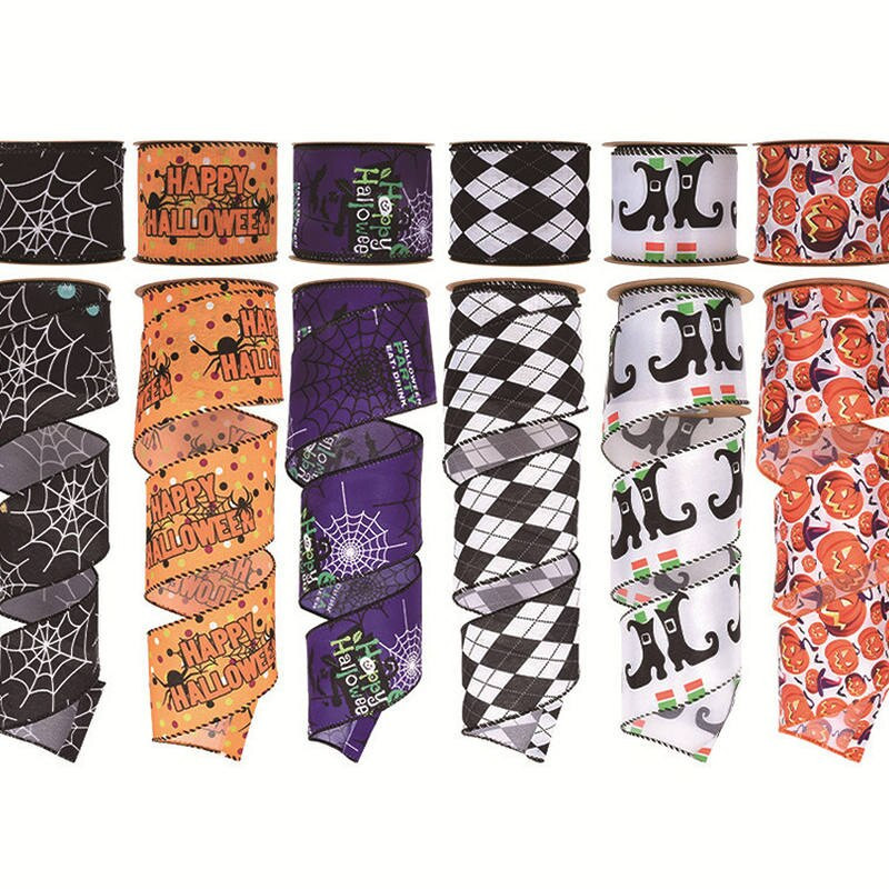 5Yards/Rola 63mm Panglică Grosgrain Imprimată chingă din poliester pentru nuntă Decor de Crăciun Cutie cadou DIY Artizanat țesătură de cusut