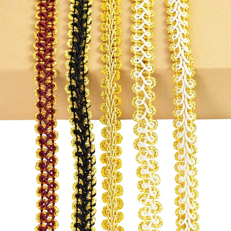 Κορδέλα 5 Yards Lace Trim Κορδέλα Σαρανταποδαρούσα Πλεκτή Δαντέλα DIY Craft Ύφασμα ραπτικής Αξεσουάρ Διακόσμηση γάμου Ύφασμα Curve δαντέλα