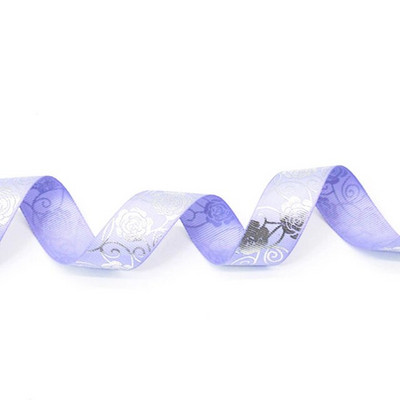 HL 5 jardi 25 mm kuum hõbedane Grosgrain riba roosi trükkimine DIY käsitsi valmistatud kinkekarp Juukseaksessuaarid materjal pakkimisrihm