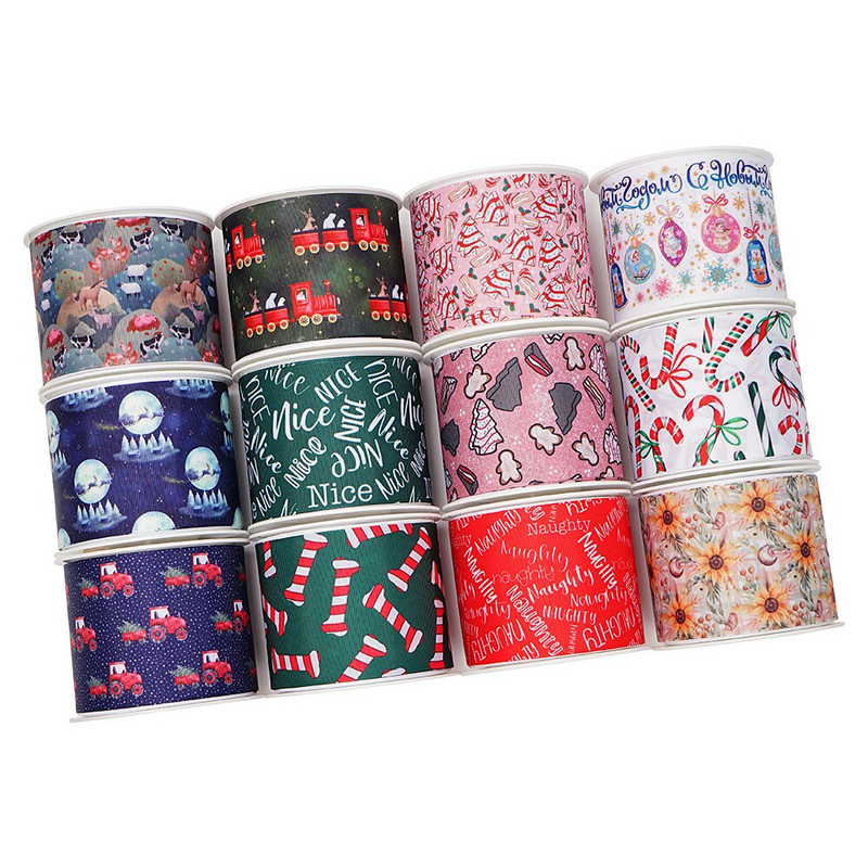 Jõulupäeva paelad Grosgrain/satiinipael, trükitud pael käsitöö kaunistamiseks 10 jardi 71568