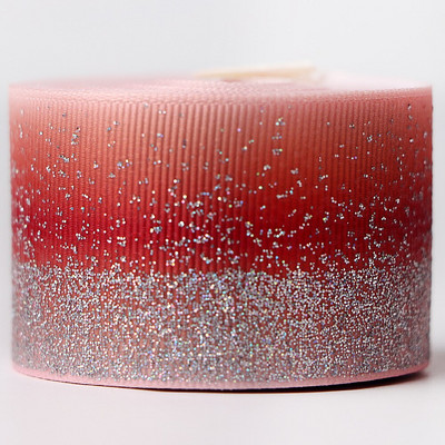 5 Yards/Roll 38mm 75mm Glitter Fabric Grosgrain Κορδέλα για DIY Hair Bowknot Dressing Arts Ράψιμο Διακόσμηση πάρτι γενεθλίων