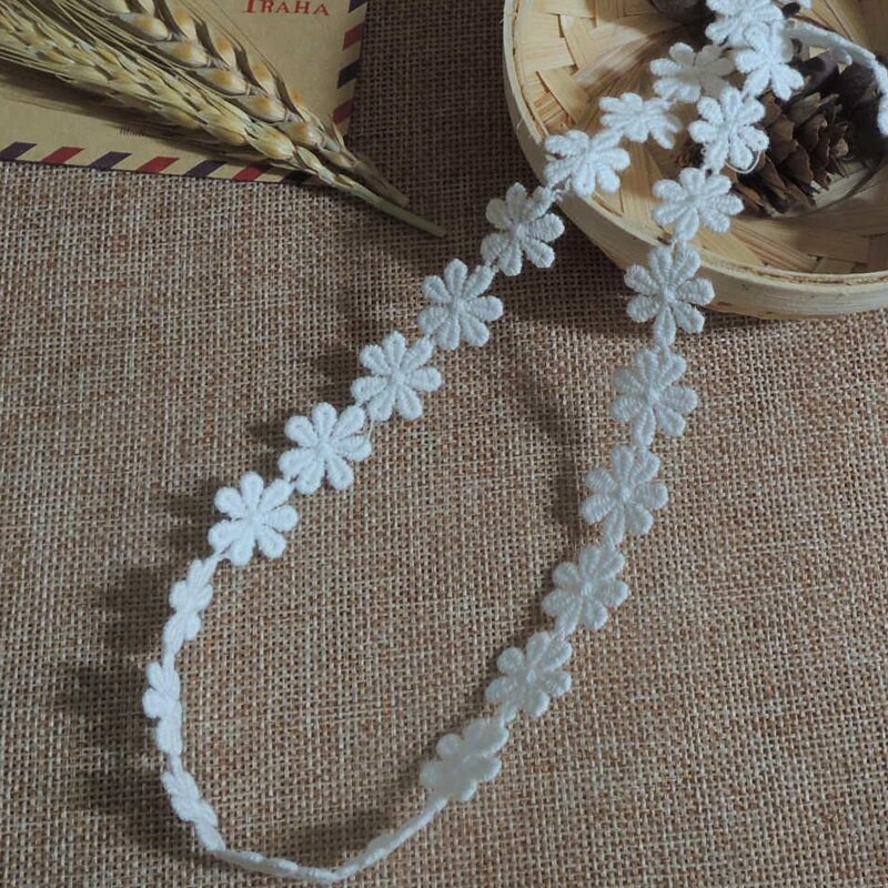 1Yards Noua Broderie Dantela Tesatura Flori Margarete Dantela Alba Guipur 1.4cm Applique Bumbac Dantela Panglica Cusut Trim dentelle YU41