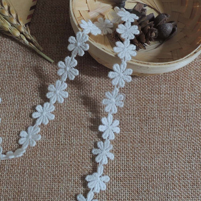 1Yards Noua Broderie Dantela Tesatura Flori Margarete Dantela Alba Guipur 1.4cm Applique Bumbac Dantela Panglica Cusut Trim dentelle YU41