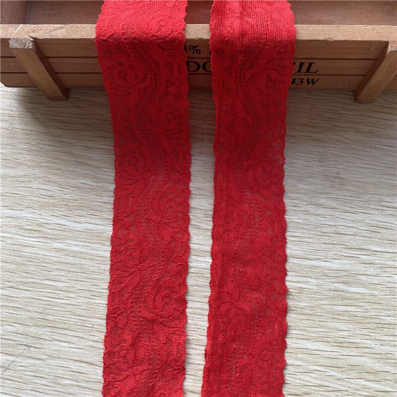 5 jardi/lot Haljina od afričke elastične čipke 38 mm Dodaci DIY donje rublje Čipkasta tkanina za vez