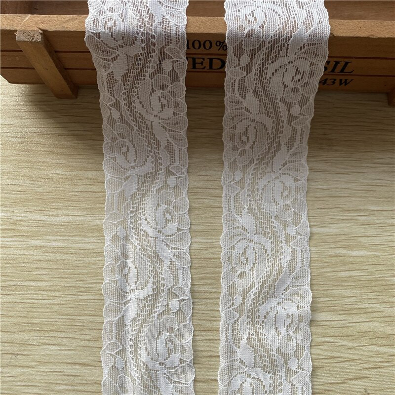 5 jardi/lot Haljina od afričke elastične čipke 38 mm Dodaci DIY donje rublje Čipkasta tkanina za vez