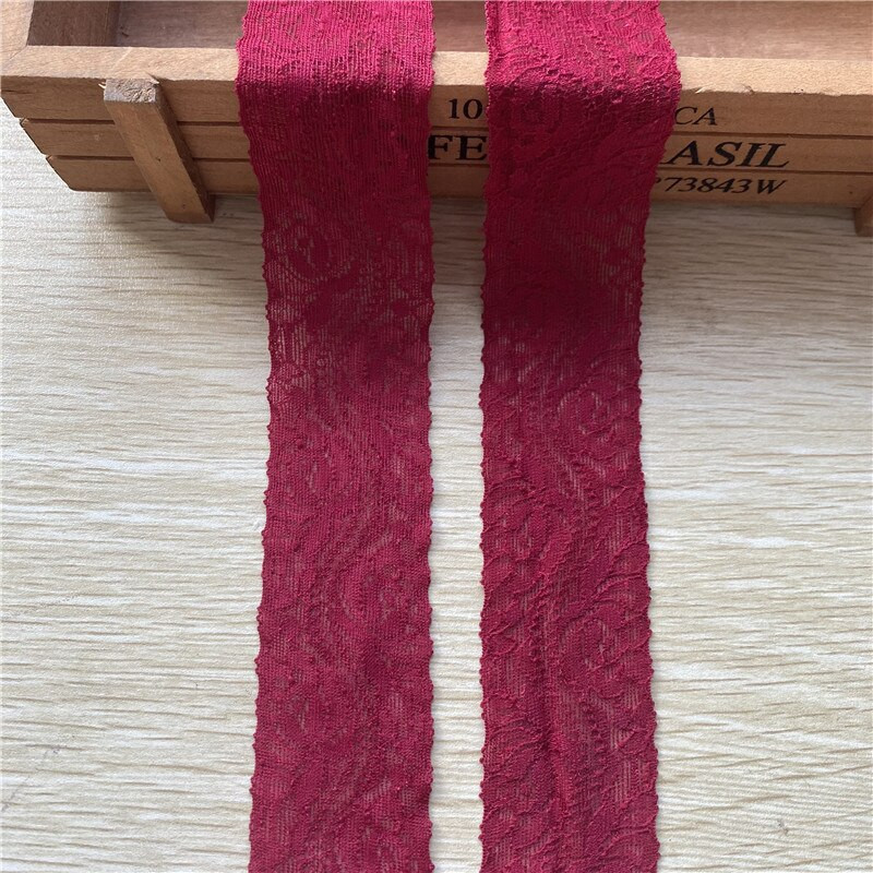 5 jardi/lot Haljina od afričke elastične čipke 38 mm Dodaci DIY donje rublje Čipkasta tkanina za vez