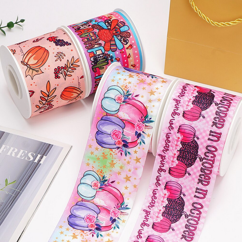 Ziua Recunoștinței Panglică cu grosgrain/satin Panglică imprimată pentru decorațiuni de artizanat Arc 10 metri 67761