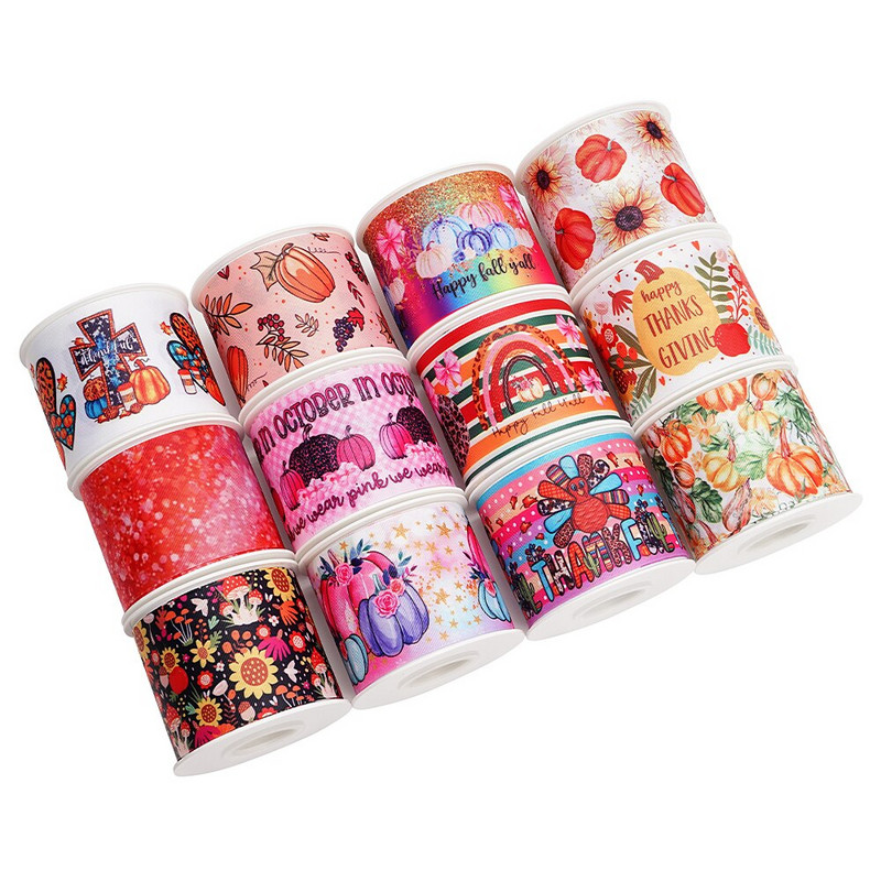 Ziua Recunoștinței Panglică cu grosgrain/satin Panglică imprimată pentru decorațiuni de artizanat Arc 10 metri 67761