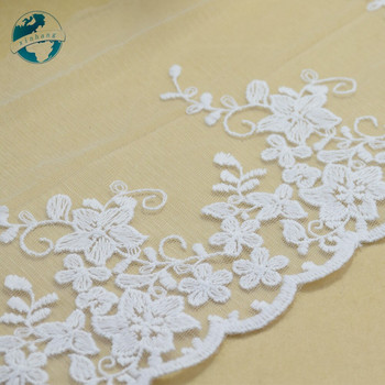 14,5 cm бяла памучна бродерия за шиене на лента за шиене от гипюрова дантела Африканска дантела плат облицовка на основата плетене Направи си сам аксесоари за дрехи #3006