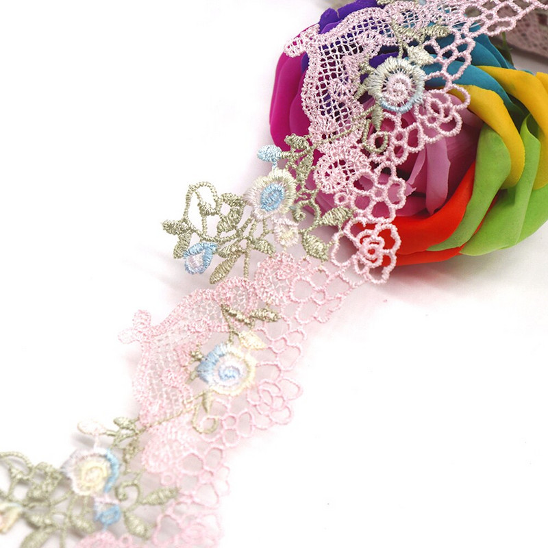 H817 flori colorate din dantela ornamente nunta brodate DIY lucrat manual mozaic Ziua Îndrăgostiților decor acasă consumabile de cusut artizanat
