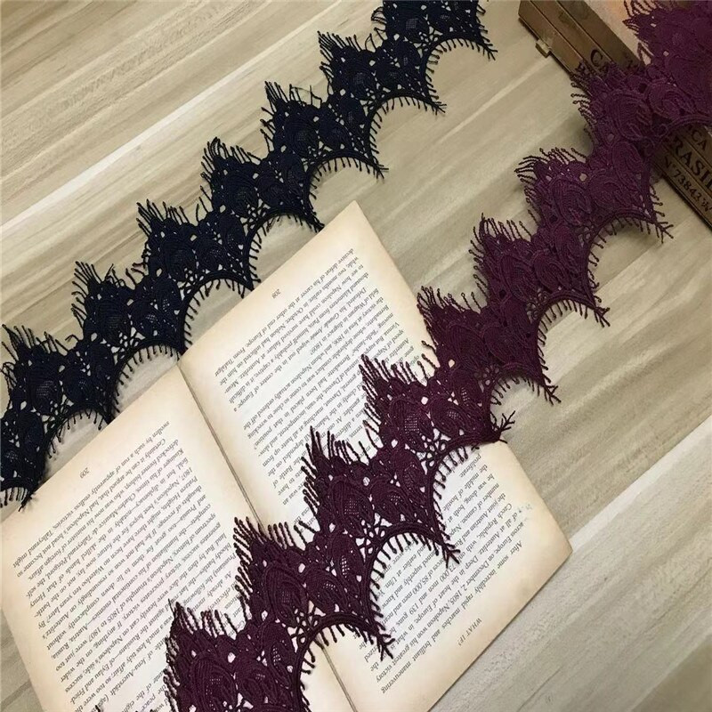 (1 έτος/Παρτίδα) Βουργουνδία υδατοδιαλυτά στολίδια δαντέλας με δαντέλα DIY Ράψιμο Σκούρο-Μπλε Δαντέλα Αξεσουάρ ενδυμάτων