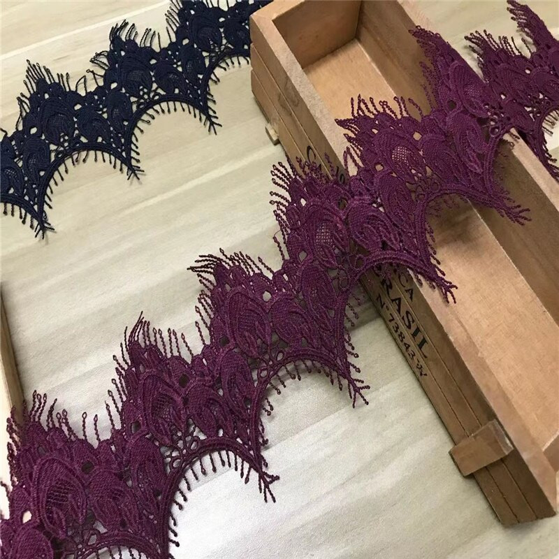 (1 έτος/Παρτίδα) Βουργουνδία υδατοδιαλυτά στολίδια δαντέλας με δαντέλα DIY Ράψιμο Σκούρο-Μπλε Δαντέλα Αξεσουάρ ενδυμάτων