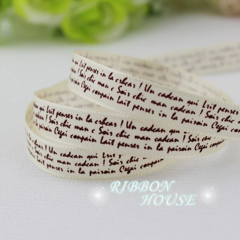 (25 jardi/lot) 10 mm 3/8" otisnuta satenska vrpca romantična vrpca u boji vrpce za zamatanje poklona