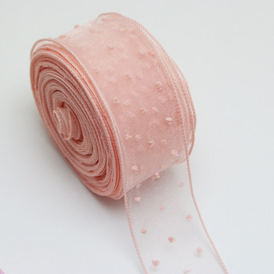 (5 γιάρδες/ρολό) 5 εκ. πουά κορδέλα μεταξωτή οργάντζα χειροποίητη κορδέλα χρώμα φιόγκο μαλλιών διακόσμηση δαντέλα