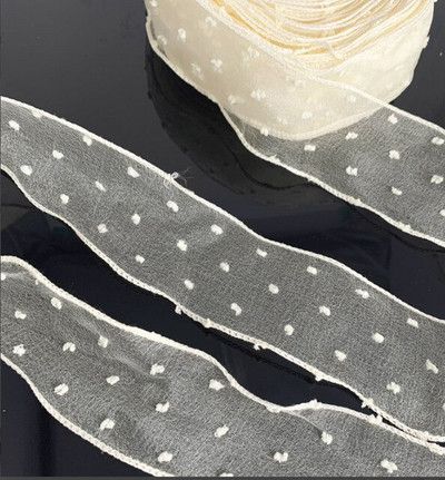 (5 γιάρδες/ρολό) 5 εκ. πουά κορδέλα μεταξωτή οργάντζα χειροποίητη κορδέλα χρώμα φιόγκο μαλλιών διακόσμηση δαντέλα