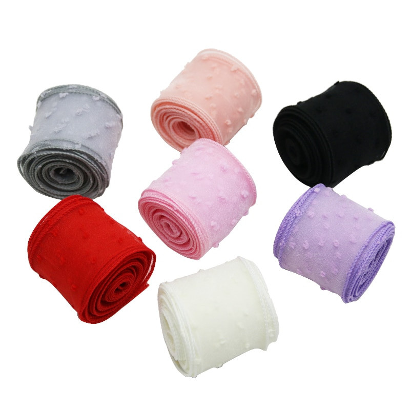 (5 γιάρδες/ρολό) 5 εκ. πουά κορδέλα μεταξωτή οργάντζα χειροποίητη κορδέλα χρώμα φιόγκο μαλλιών διακόσμηση δαντέλα