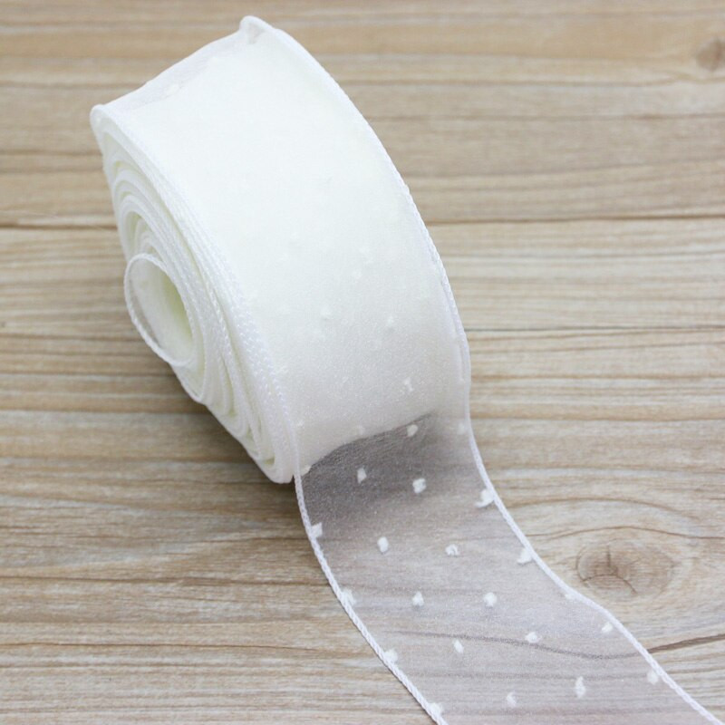 (5 γιάρδες/ρολό) 5 εκ. πουά κορδέλα μεταξωτή οργάντζα χειροποίητη κορδέλα χρώμα φιόγκο μαλλιών διακόσμηση δαντέλα