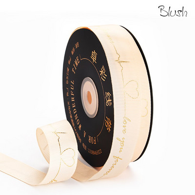 5 Yards Printed Always Love You Forever Grosgrain Κορδέλα Heartbeat Rose Golden Tape Δώρο γάμου Αγίου Βαλεντίνου Φιόγκος Χειροποίητη χειροτεχνία