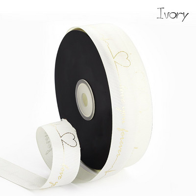 5 Yards Printed Always Love You Forever Grosgrain Κορδέλα Heartbeat Rose Golden Tape Δώρο γάμου Αγίου Βαλεντίνου Φιόγκος Χειροποίητη χειροτεχνία