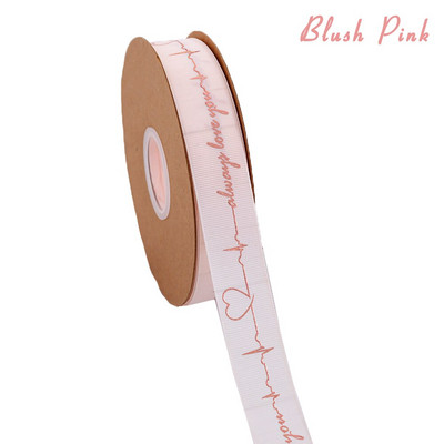 5 Yards Printed Always Love You Forever Grosgrain Κορδέλα Heartbeat Rose Golden Tape Δώρο γάμου Αγίου Βαλεντίνου Φιόγκος Χειροποίητη χειροτεχνία