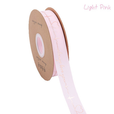 5 Yards Printed Always Love You Forever Grosgrain Κορδέλα Heartbeat Rose Golden Tape Δώρο γάμου Αγίου Βαλεντίνου Φιόγκος Χειροποίητη χειροτεχνία
