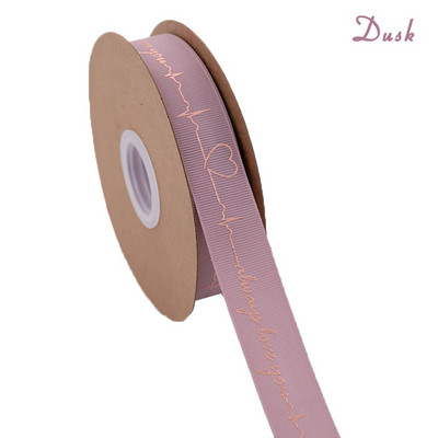 5 Yards Printed Always Love You Forever Grosgrain Κορδέλα Heartbeat Rose Golden Tape Δώρο γάμου Αγίου Βαλεντίνου Φιόγκος Χειροποίητη χειροτεχνία
