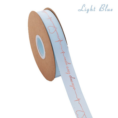 5 Yards Printed Always Love You Forever Grosgrain Κορδέλα Heartbeat Rose Golden Tape Δώρο γάμου Αγίου Βαλεντίνου Φιόγκος Χειροποίητη χειροτεχνία