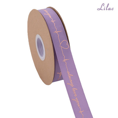 5 Yards Printed Always Love You Forever Grosgrain Κορδέλα Heartbeat Rose Golden Tape Δώρο γάμου Αγίου Βαλεντίνου Φιόγκος Χειροποίητη χειροτεχνία