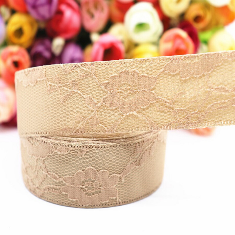 Κορδέλα 5 Yards Lace Fabric Pattern 1" 25mm/1,5" 38MM For Hair Bows Χειροποίητα αξεσουάρ DIY Crafts M19041601