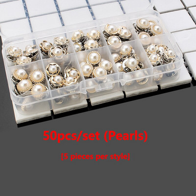 50tk/komplekt Naiste Mood Pärlpluus Nupp Õmblusvaba Särk Pross Nööbid Riietus Dekoratsiooni Aksessuaaride Komplekt